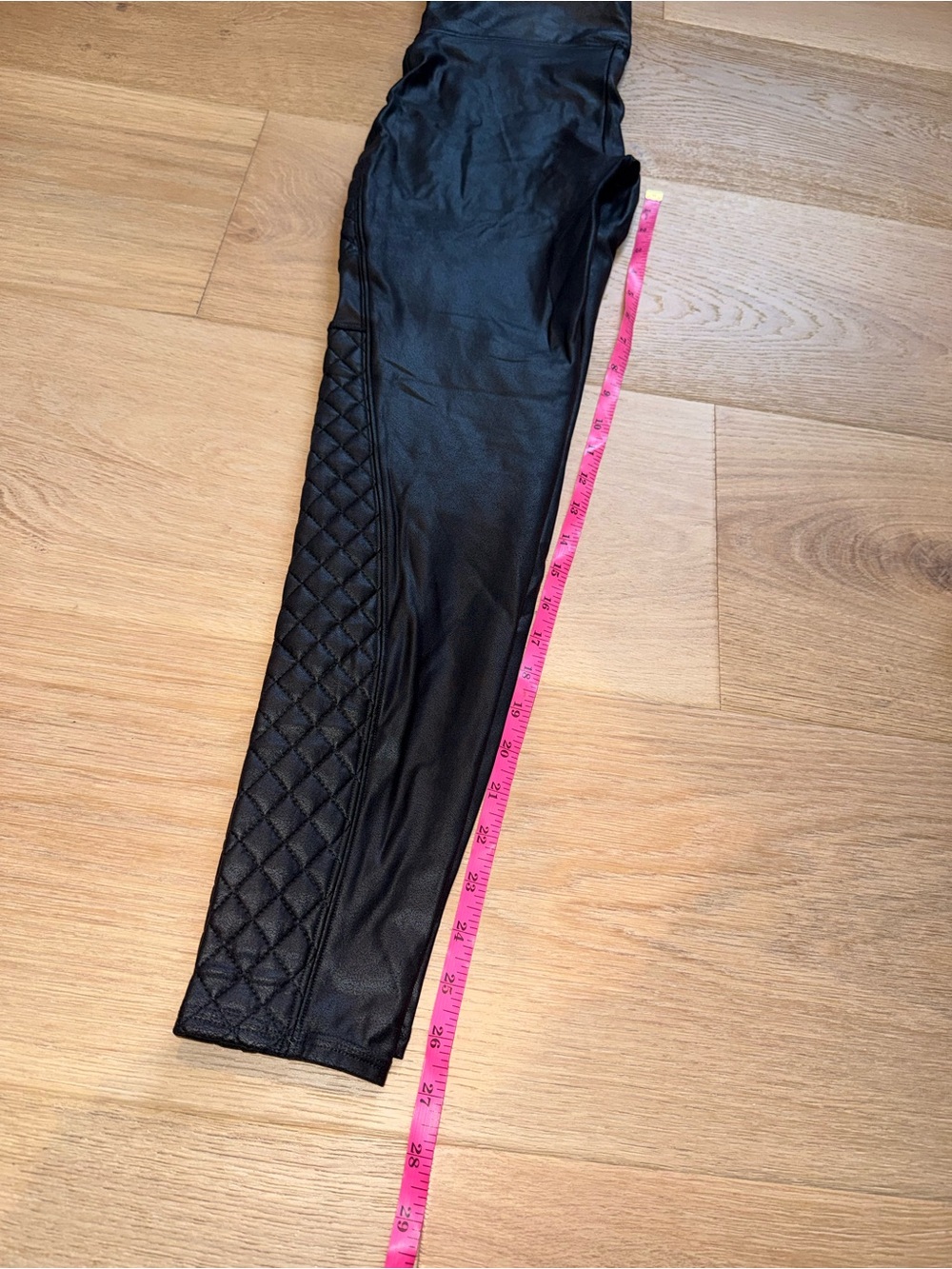 Spanx Faux Leather Black Moto Leggings Size Large - Picture 6 of 7